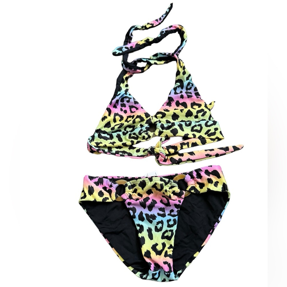 DALAI WEAR**Girls Leopard Print Tie-Dye Bikini Set**Size 4,16 $89